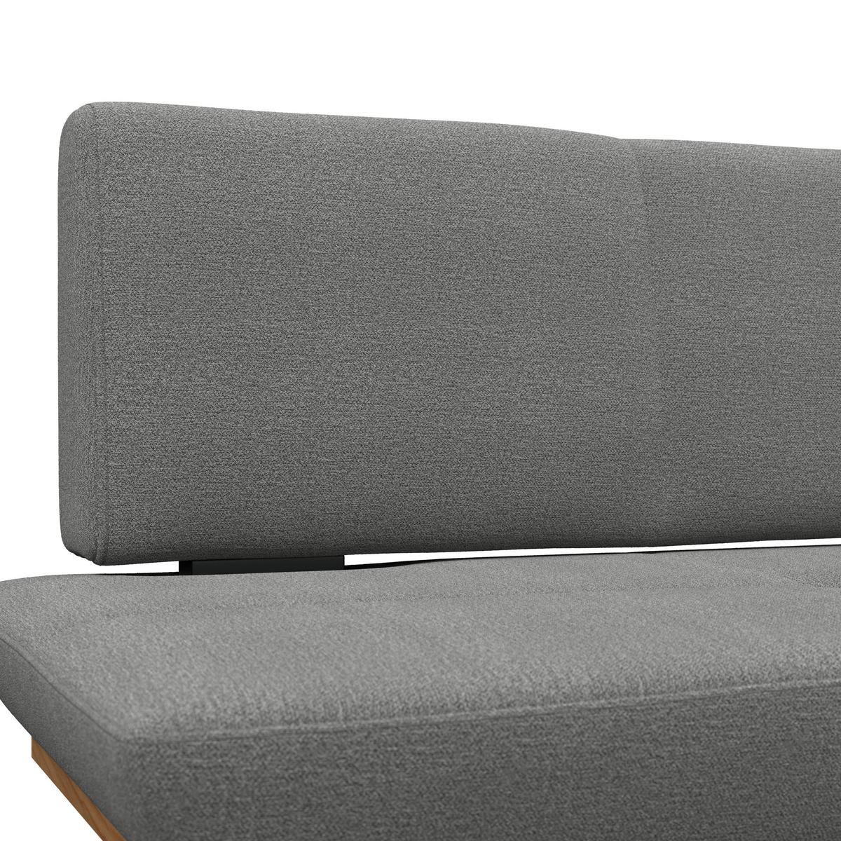 Sitzbank Tristan Webstoff grau, B: 170cm - Schwarz/Grau, MODERN, Holz/Textil (170/48/90cm) - James Wood