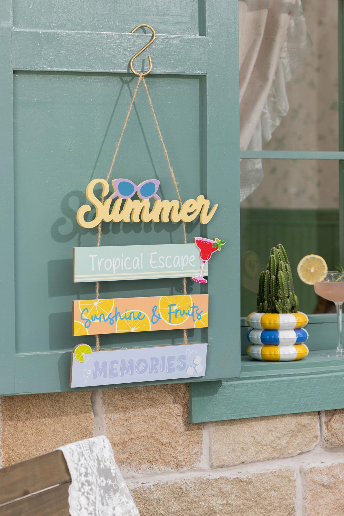 Dekoschild Manuel - Blau/Gelb, KONVENTIONELL, Holzwerkstoff/Textil (29,5/0.6/33.5cm) - Luca Bessoni