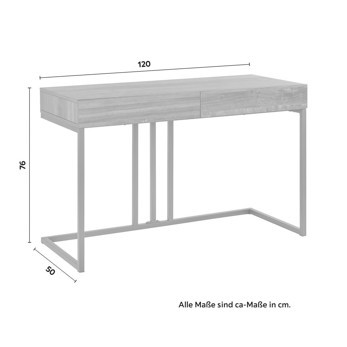 Psací stůl ALESSIA dekor ořech - černá/barvy ořechu, Moderní, kov (120/50/76cm) - Bessagi Home