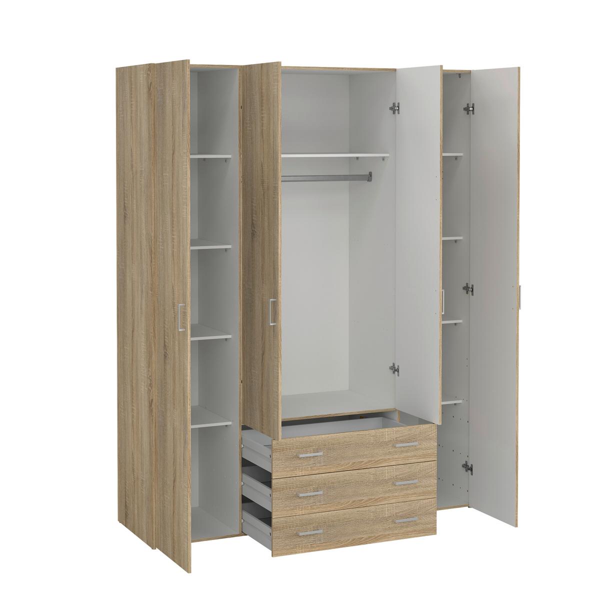 Ruhásszekrény Space 154/200cm - Sonoma tölgy, Konventionell, fa (154/200,4/49,5cm)