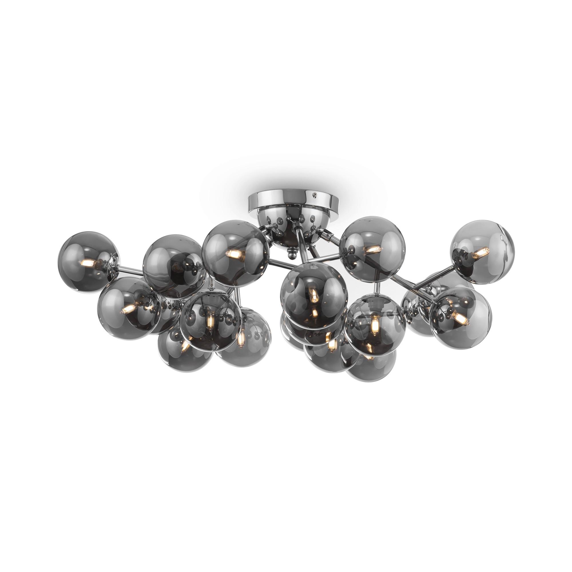 Deckenleuchte Dallas - Chromfarben/Grau, Trend, Glas/Metall (75/25cm) - MAYTONI