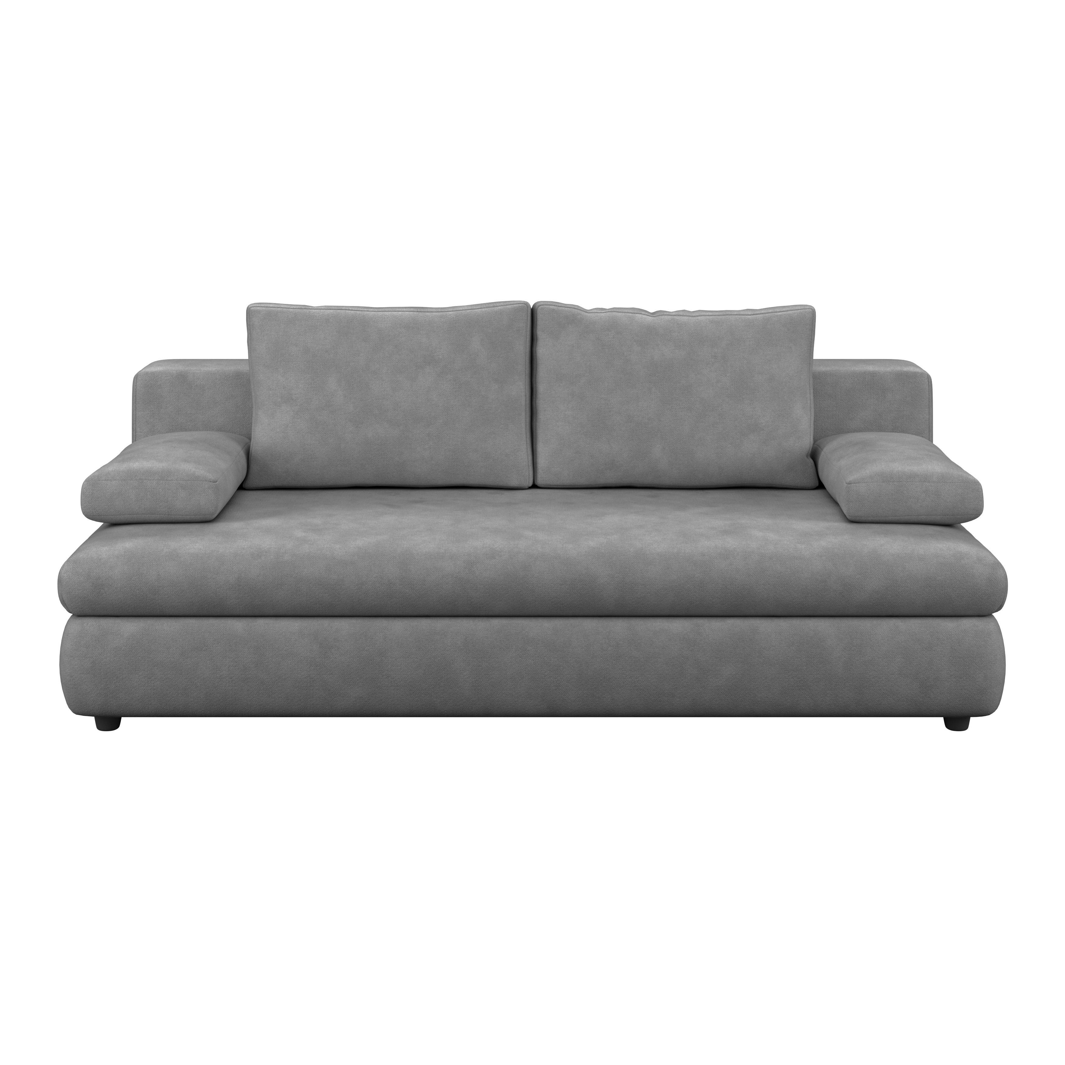 Schlafsofa Oslo Grau, Lf: 200x140 cm - Grau, Trend, Holz/Kunststoff (205/72/100cm)