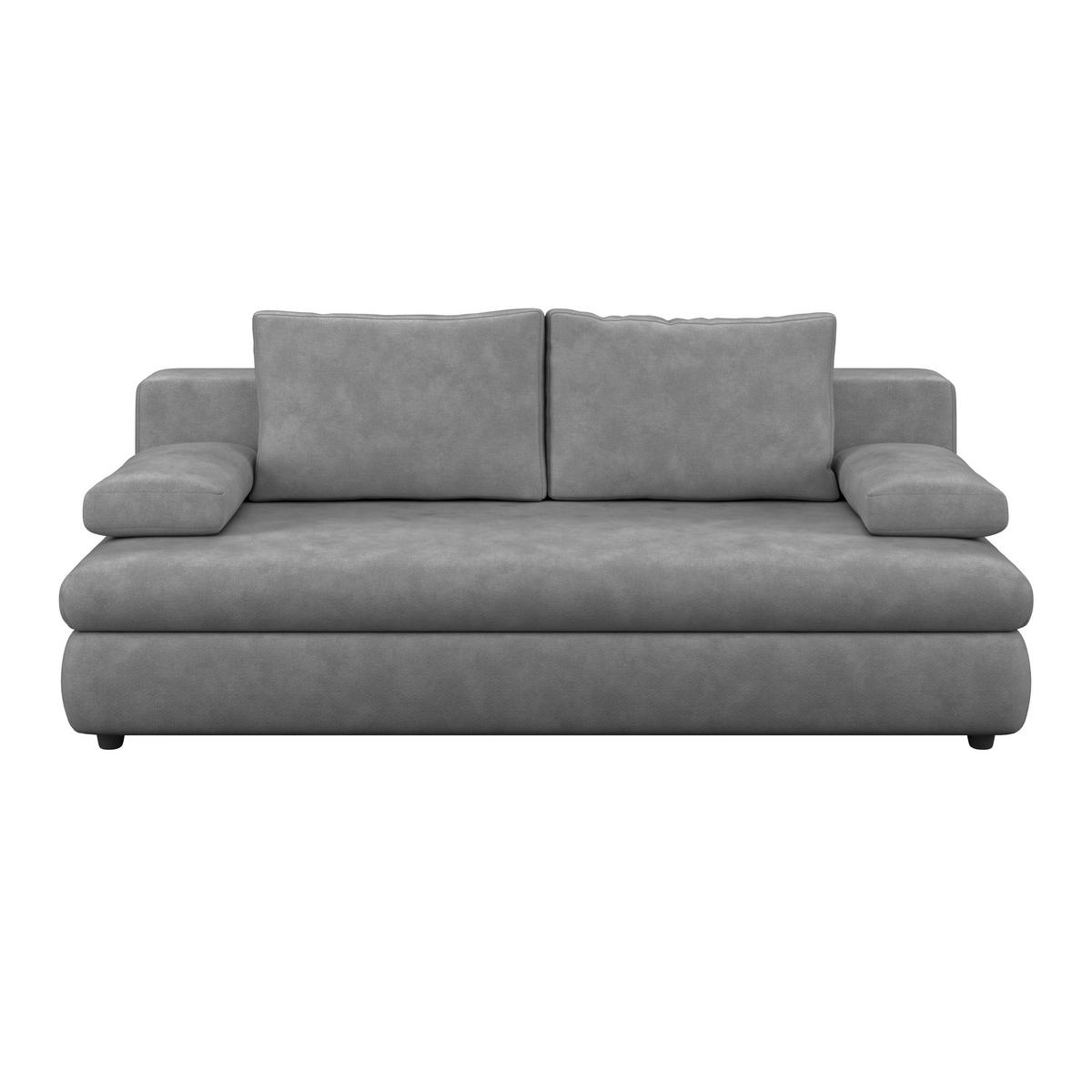Schlafsofa Oslo Grau, Lf: 200x140 cm - Grau, Trend, Holz/Kunststoff (205/72/100cm)