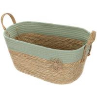 Korb Mou -Paz- - Salbeigrün/Naturfarben, KONVENTIONELL, Naturmaterialien/Textil (40/25/28cm) - James Wood