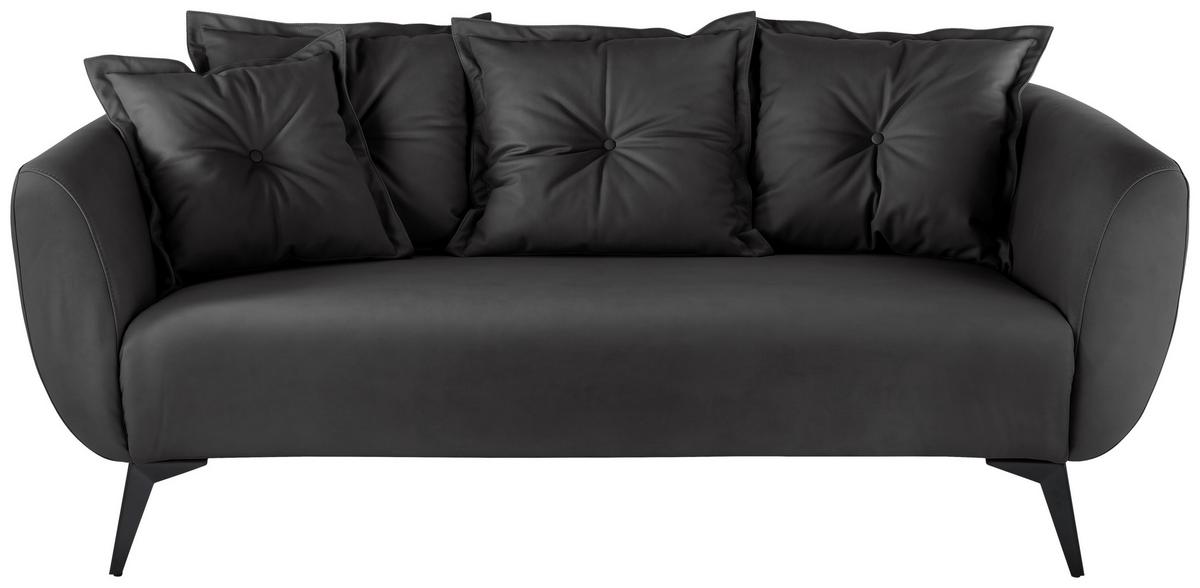 2,5 Sitzer Sofa Baggio Schwarz B: 196 Cm - Schwarz, MODERN, Textil (196/94/103cm) - Livetastic