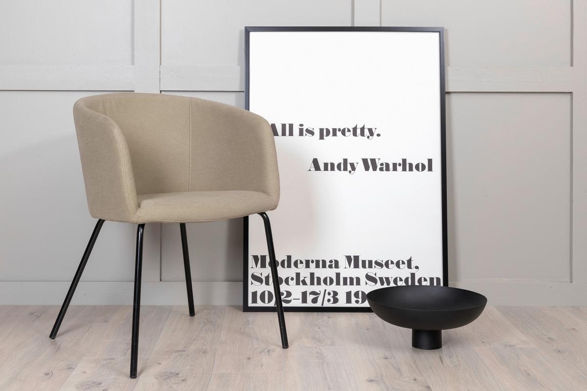 Stuhl Berit - Beige/Schwarz, Design, Holz/Kunststoff (55/78/55cm) - Livetastic
