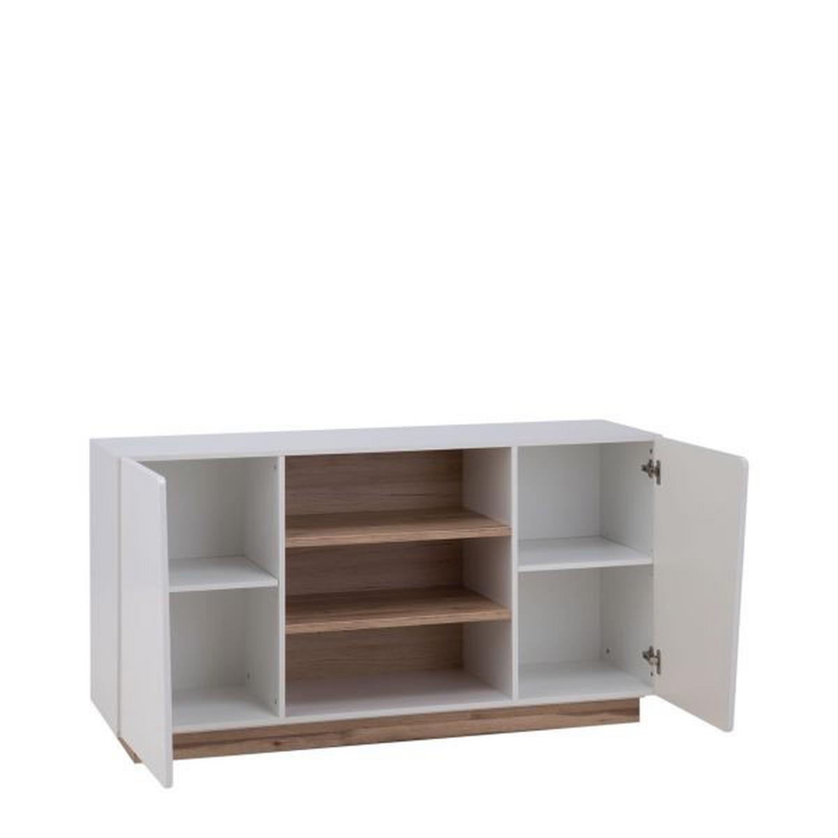 Komoda Mike - biela/farba duba, Modern, kov/kompozitné drevo (139,6/79/41cm)