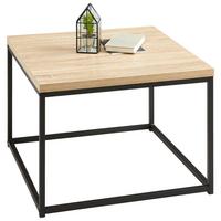 Couchtisch Massa, Eichefarben/Schwarz - Schwarz/Sonoma Eiche, LIFESTYLE, Holzwerkstoff/Metall (70/70/48cm) - MID.YOU