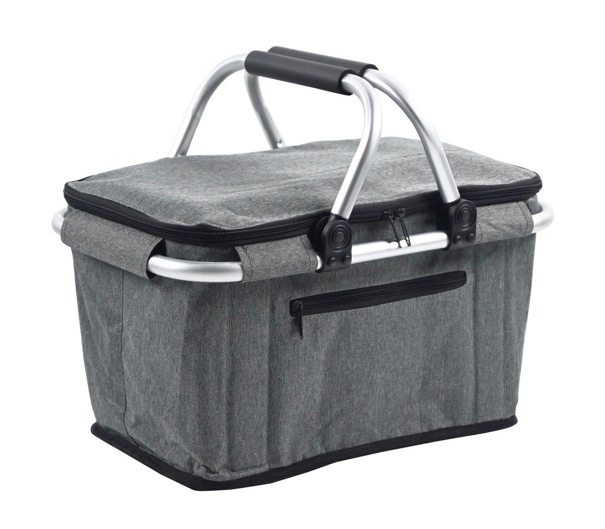 Nákupní košík Alisa - šedá/barvy hliníku, Konvenční, kov/textil (42/27,5/24cm) - Mömax