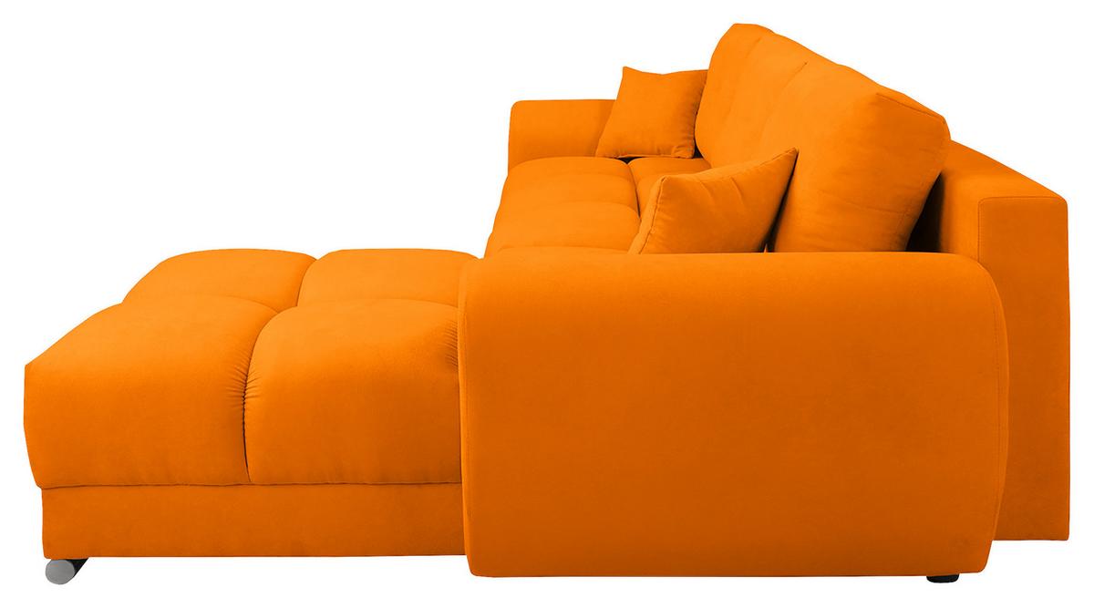 Ecksofa Azzuro Gelb S: 256x175 cm - Gelb/Silberfarben, Design, Textil (256/175cm) - Livetastic