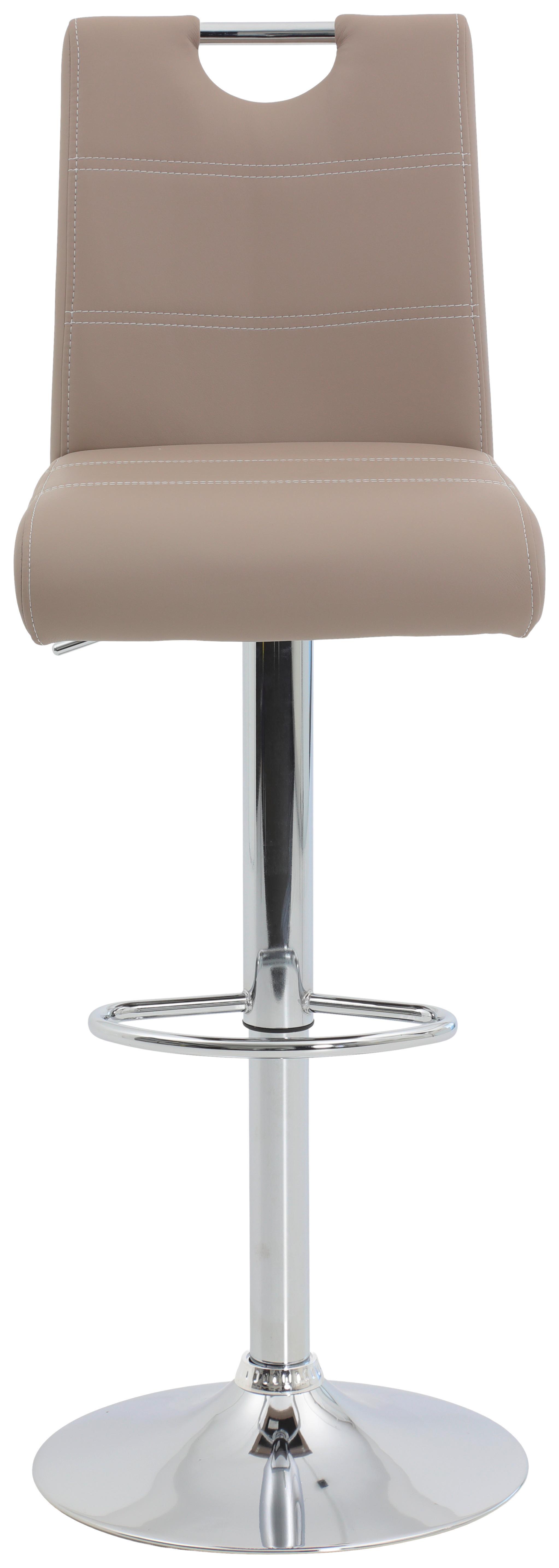 Barhocker-Set Miranda H - Chromfarben/Weiß, MODERN, Textil/Metall (38/97-119/50cm) - MID.YOU