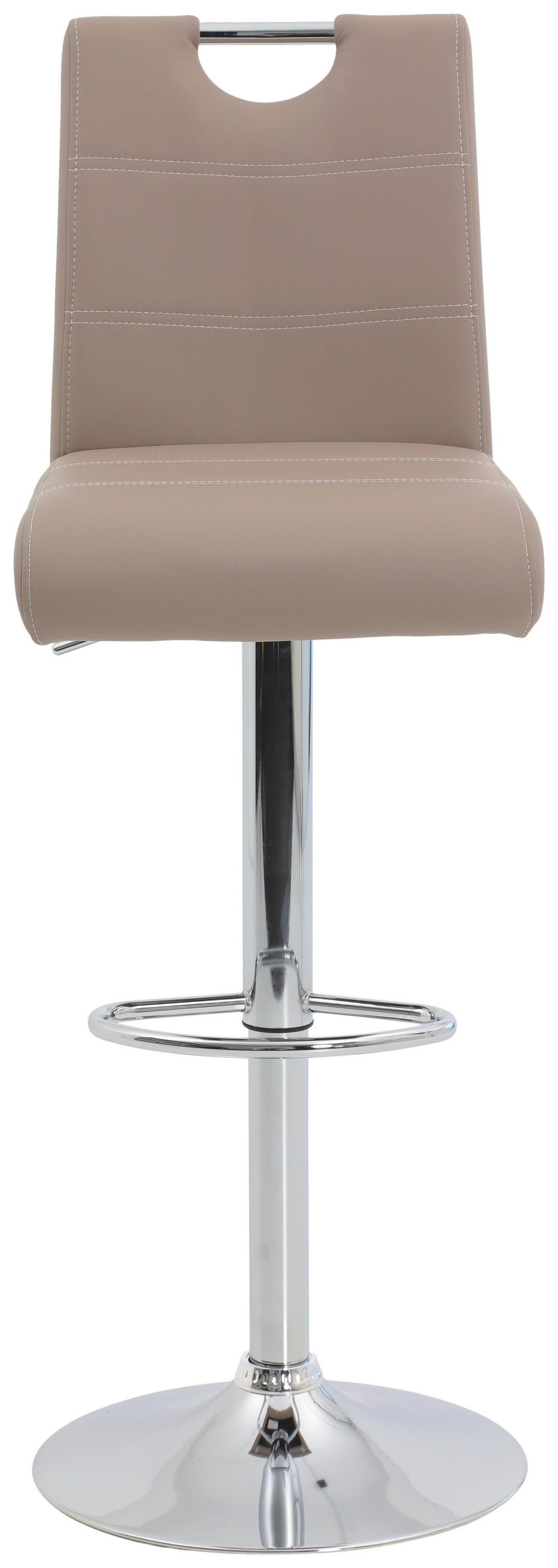 Barhocker-Set Miranda H - Chromfarben/Weiß, MODERN, Textil/Metall (38/97-119/50cm) - MID.YOU