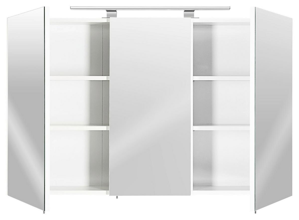 SPIEGELSCHRANK Weiß B: 110cm - Weiß, Basics, Glas/Holzwerkstoff (110/68/16cm) - MID.YOU