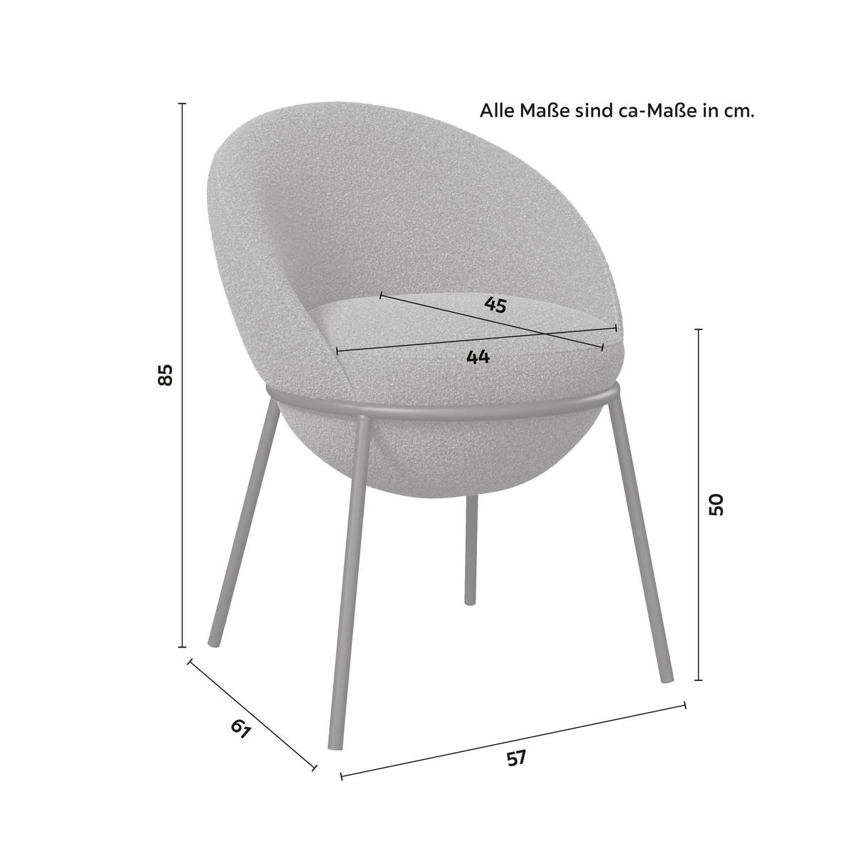 Stolička s podrúčkami Zoa, sivá - čierna/sivá, Modern, kov/drevo (57/85/61cm) - Bessagi Home
