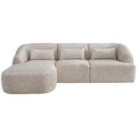 Ecksofa Caponi, Creme S: 160x256 Cm - Creme/Schwarz, MODERN, Textil (160/256cm) - Livetastic