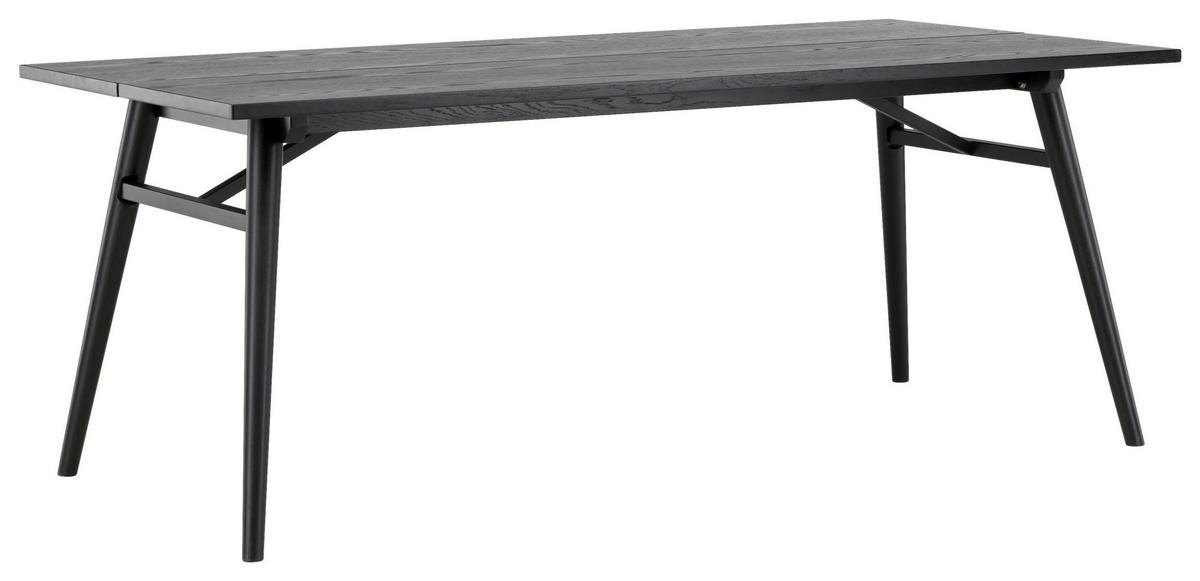 ESSTISCH SLEEK - Schwarz, Design, Holzwerkstoff/Metall (195/95/75cm) - Livetastic