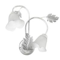 Wandleuchte 4836/Ap2 - Silberfarben/Weiß, KONVENTIONELL, Glas/Metall (40/48cm)