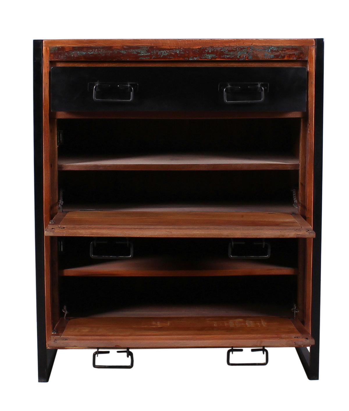 Garderobe Dielen Multicolor/Schwarz B: 290cm - Multicolor/Schwarz, Design, Holz/Metall (290/180/45cm) - MID.YOU