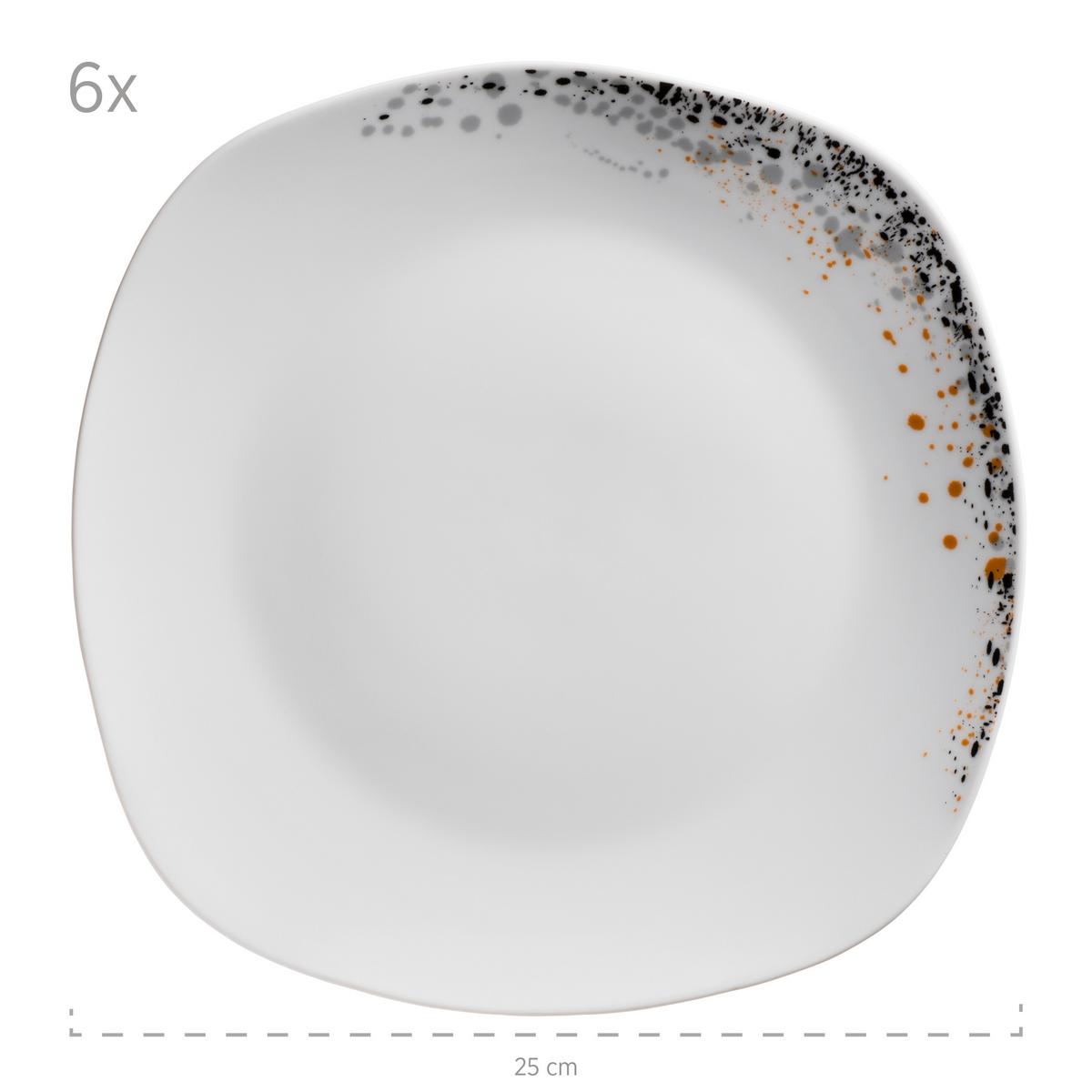 Tafelservice Space Dust 6 Personen Geschirr Set - Weiß, Basics, Keramik - Mäser