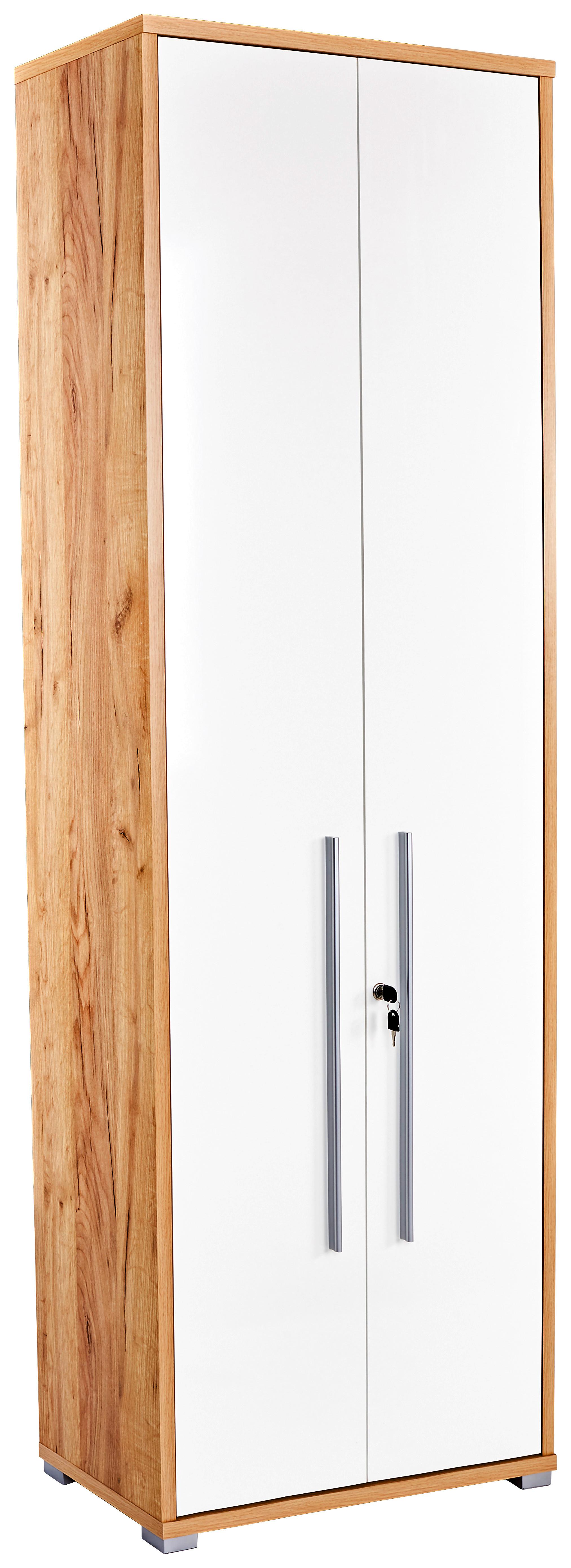 Aktenschrank Versperrbar Profi Eiche Dekor, Weiß B 75 Cm - Eichefarben/Weiß, MODERN, Holzwerkstoff (75/220/35cm) - Ondega
