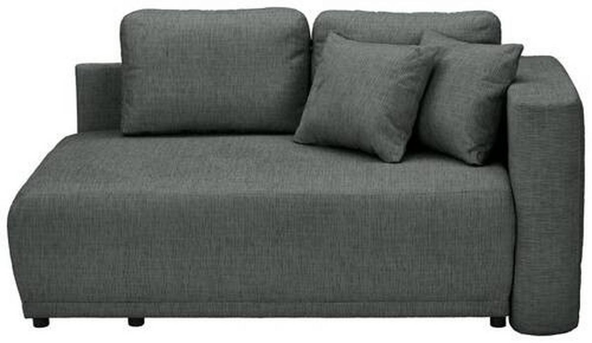 Recamiere Nello Anthrazit mit Schlaffunktion - Anthrazit/Schwarz, KONVENTIONELL, Textil (171/73/93cm) - MID.YOU