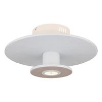 Led-deckenleuchte 15647wd - Beige/Hellgrau, Basics, Kunststoff/Textil (38/18cm) - Globo