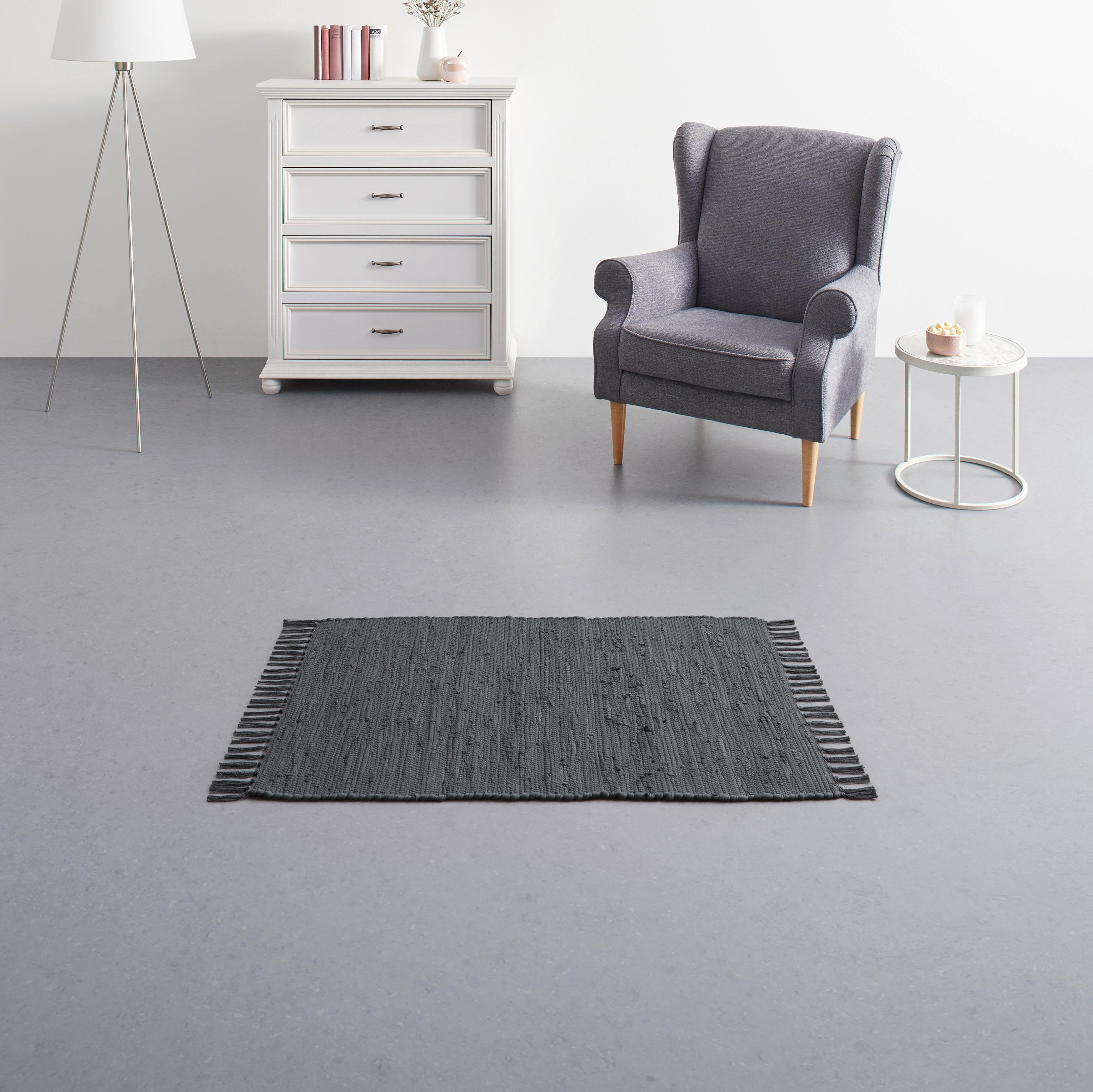 Tkaný handričkový koberec JULIA 1, š/d: 60/90cm - tmavosivá, Romantický / Vidiecky, textil (60/90cm) - Modern Living
