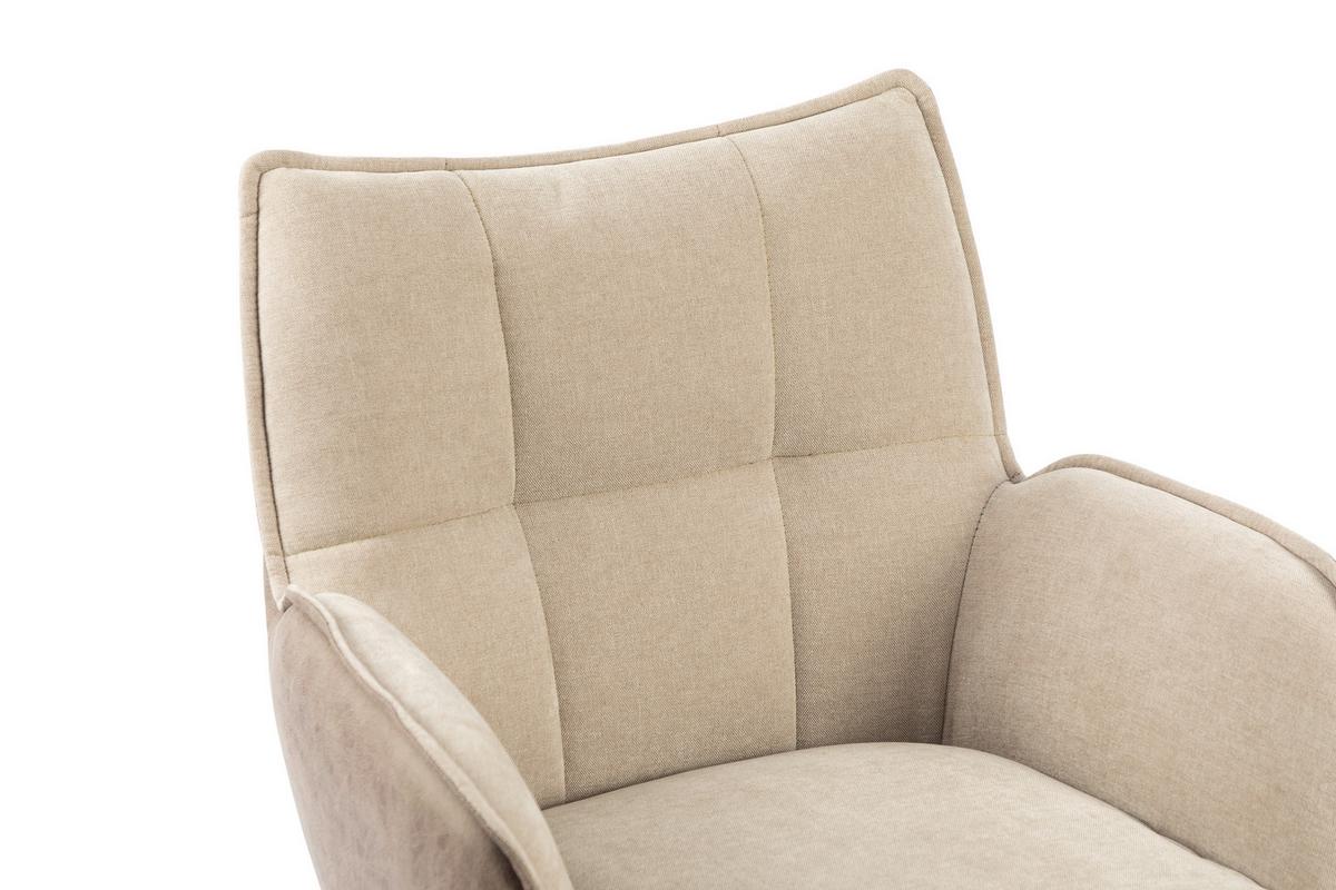 Armlehnstuhl Verona Beige B: 60 cm - Beige/Schwarz, MODERN, Textil/Metall (60/87/63cm) - MID.YOU