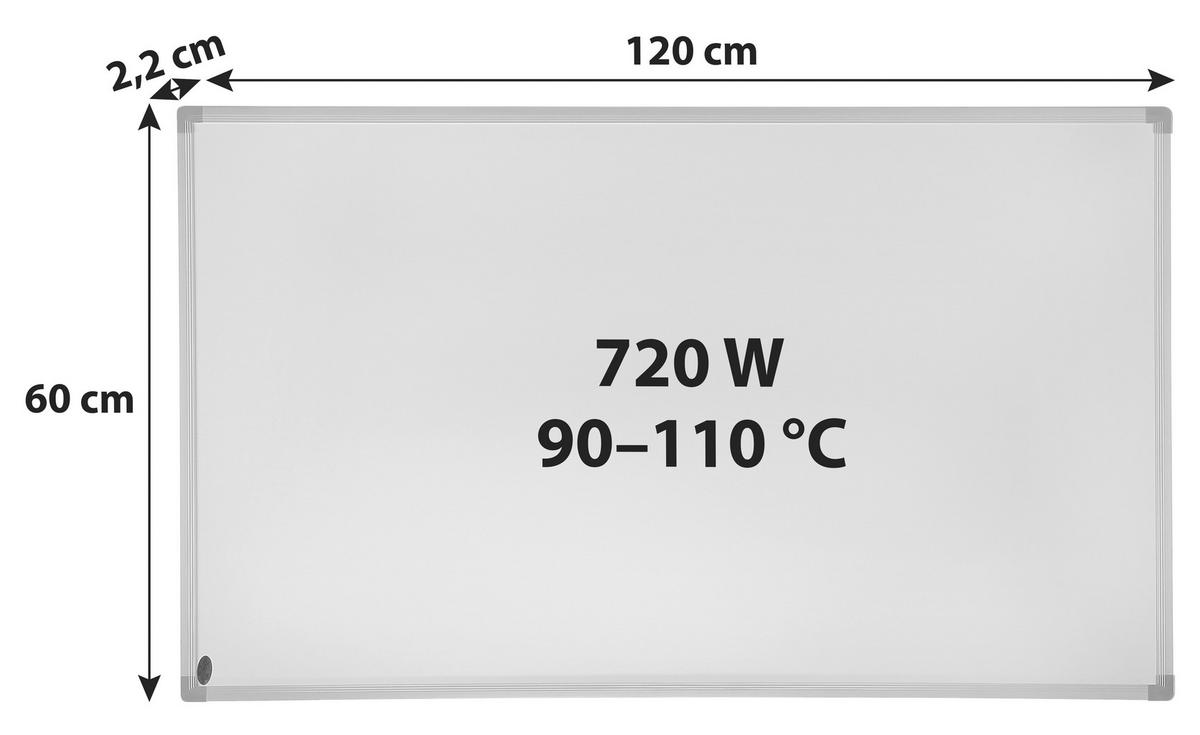 Infrarot Heizung 720 W Heatforce Weiß 120x60 cm - Weiß, MODERN, Metall (120/60/2,2cm)
