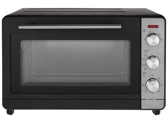 Minibackofen Toni - Edelstahlfarben/Schwarz, MODERN, Glas/Kunststoff (50,1/34,5/32,6cm) - Bono