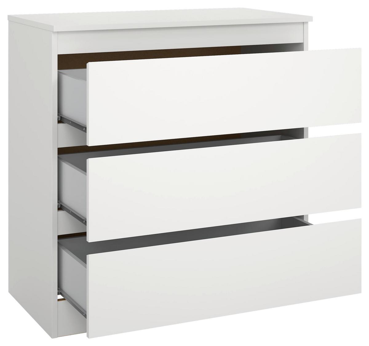 Komoda MARA 3 biela - biela, Konventionell, drevo (77/80/42cm) - Mömax