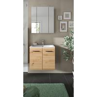 Badezimmer Ice Eiche Artisan Dekor B: 60cm - Eiche Artisan/Weiß, Basics, Keramik/Holzwerkstoff (60cm) - MID.YOU