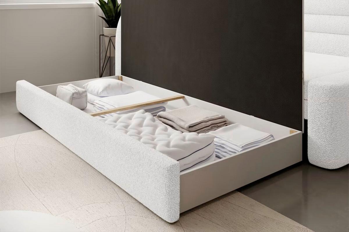 Récamiere Fabillo Links Weiß, B: 86 Cm - Schwarz/Weiß, Design, Textil (86/80/223cm) - P & B