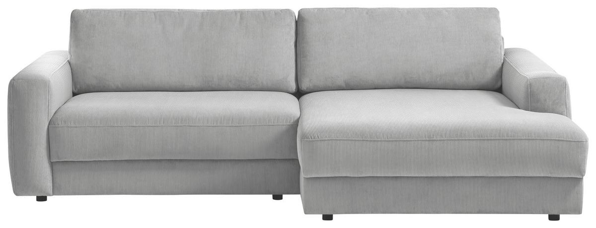 Ecksofa Bourbon - Schwarz/Grau, MODERN, Textil (250/176cm) - Trendmanufaktur