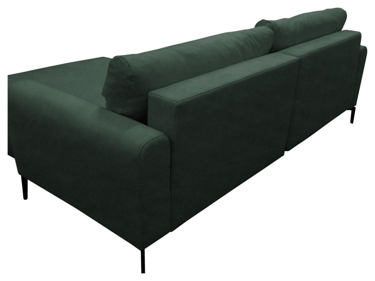 Ecksofa Prince Dunkelgrün S: 240x163cm - Dunkelgrün/Schwarz, Design, Textil (240/163cm) - MID.YOU