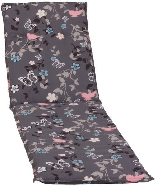 Auflage für Liege Bregenz 193x60x6 cm Grau / Rosa - Rosa/Grau, Basics, Textil (193/60/6cm) - Gardenson