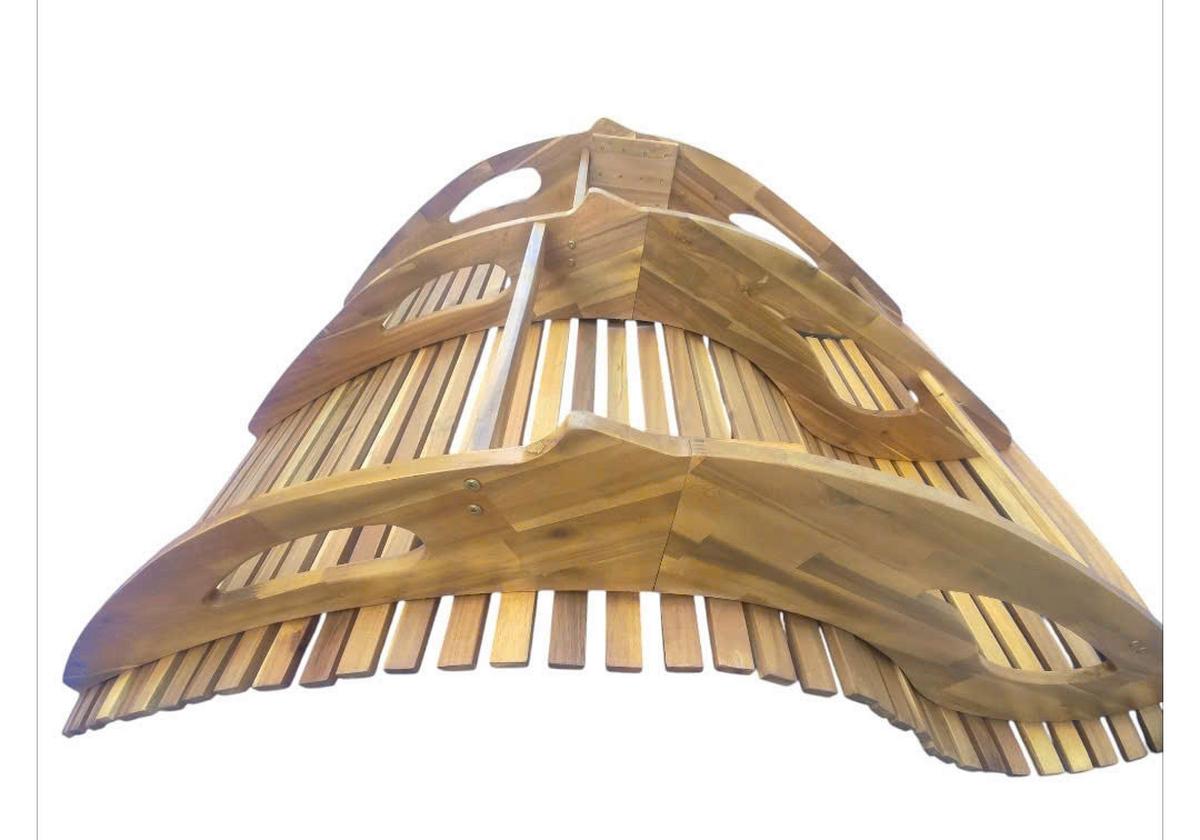 Schaukelliege Ph-Aca-Del - Akaziefarben, Basics, Holz (156/120/72cm)