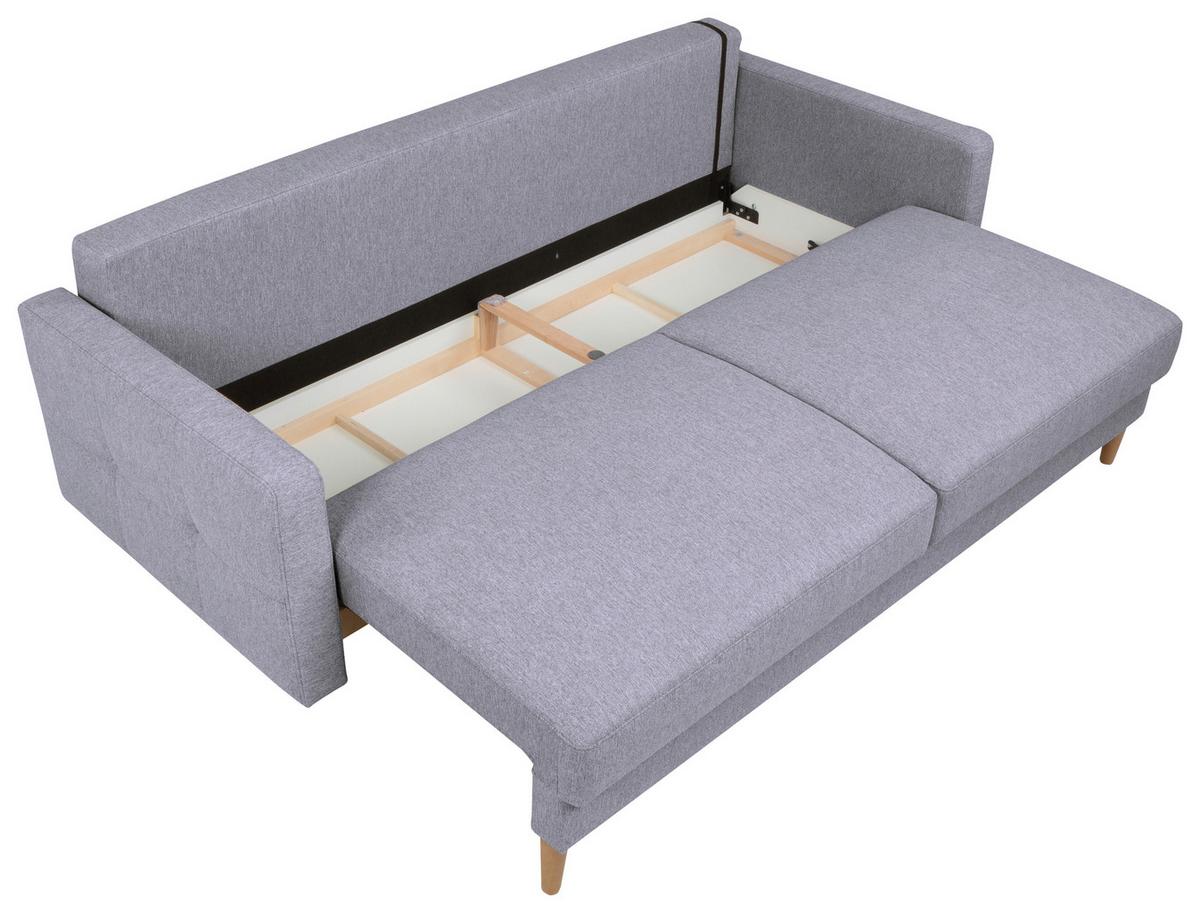 Schlafsofa Noret Graublau B: 222 Cm - Eiche Wotan/Hellgrau, KONVENTIONELL, Textil (222/93/99cm) - MID.YOU
