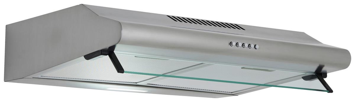 Dunstabzugshaube Tila Edelstahlfarben B: 60 cm, Led - Edelstahlfarben, Trend, Glas/Metall (60/13/50cm) - Respekta