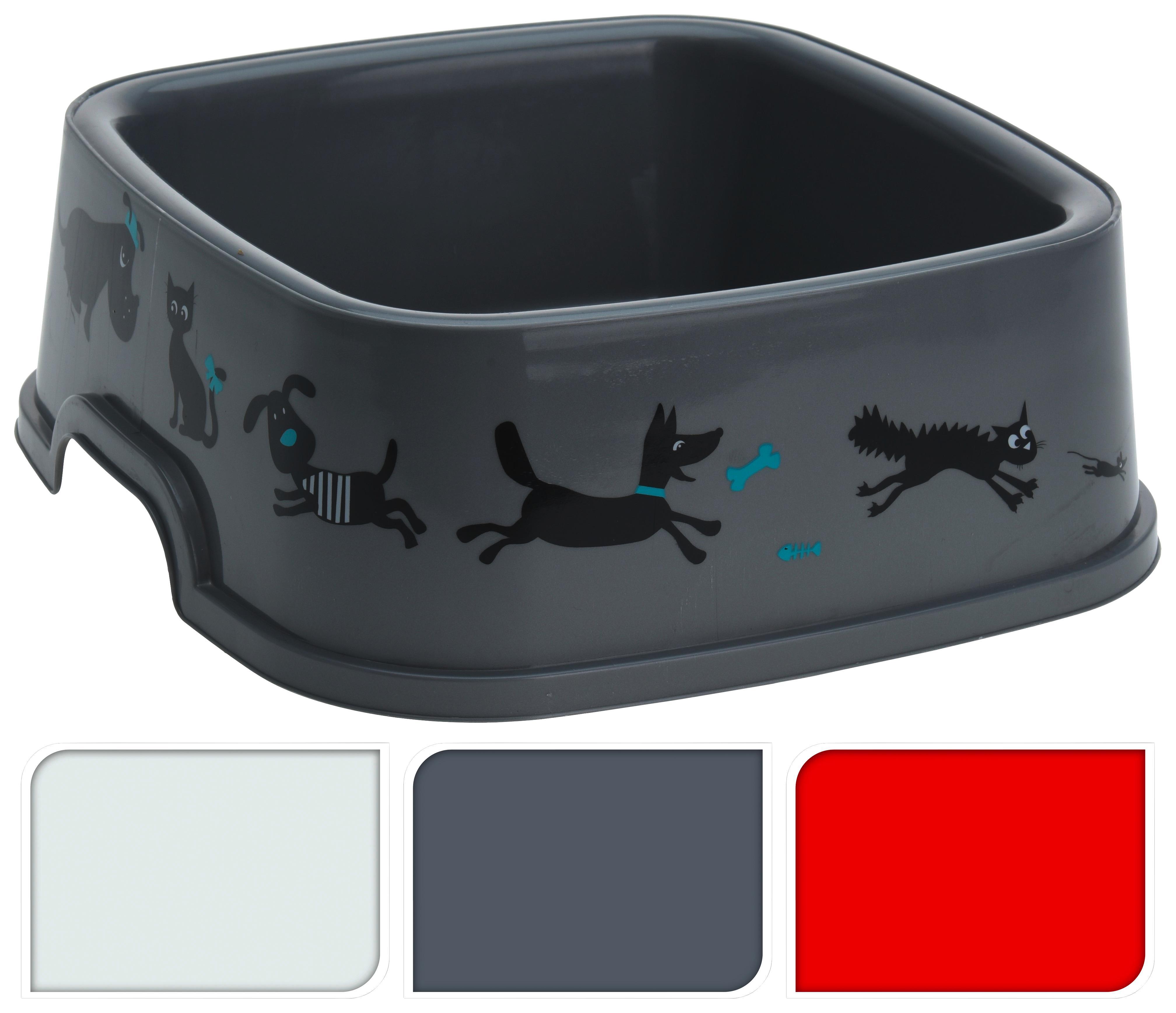 Etetőtál Lisa - Piros/Szürke, Basics, Műanyag (19,5/19,5cm)