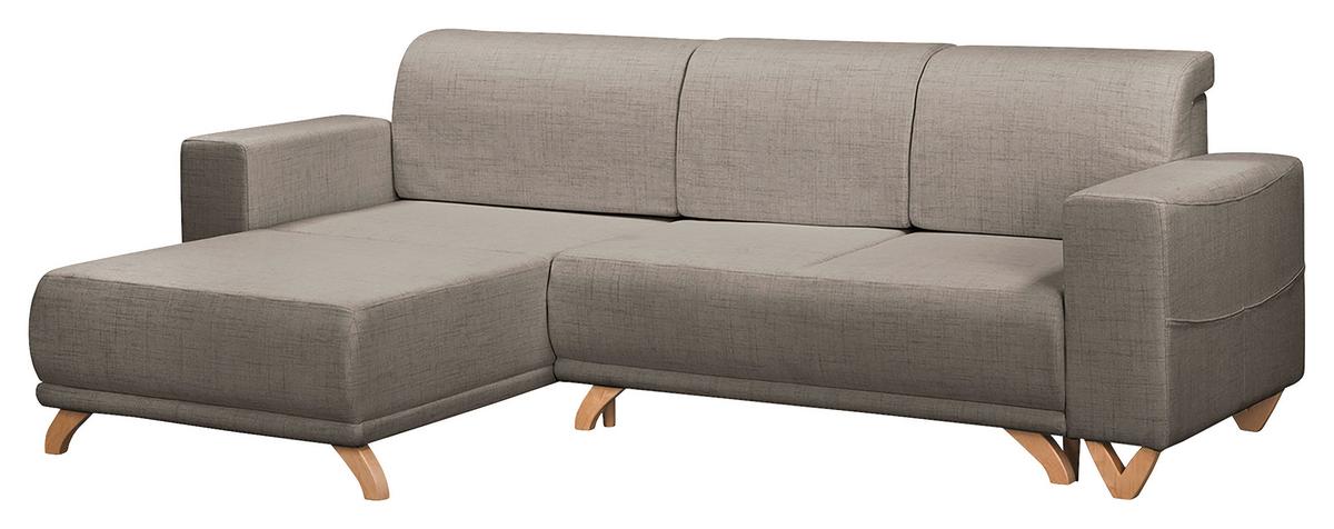 Ecksofa Bella Graphitfarben S: 257x174 Cm - Wengefarben/Graphitfarben, Design, Textil (257/174cm) - Livetastic