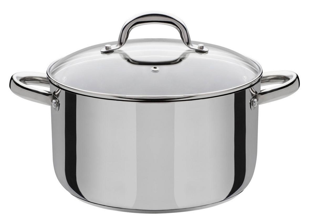 Kochtopfset Edelstahlfarben - Klar/Edelstahlfarben, Basics, Glas/Metall - GSW