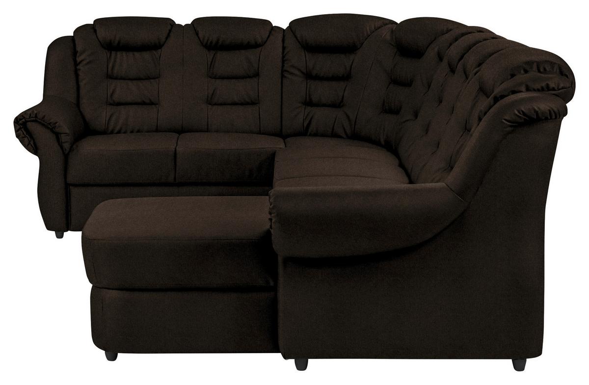 Wohnlandschaft Boston Braun Chenille - Schwarz/Braun, KONVENTIONELL, Textil (216/333/165cm) - Livetastic