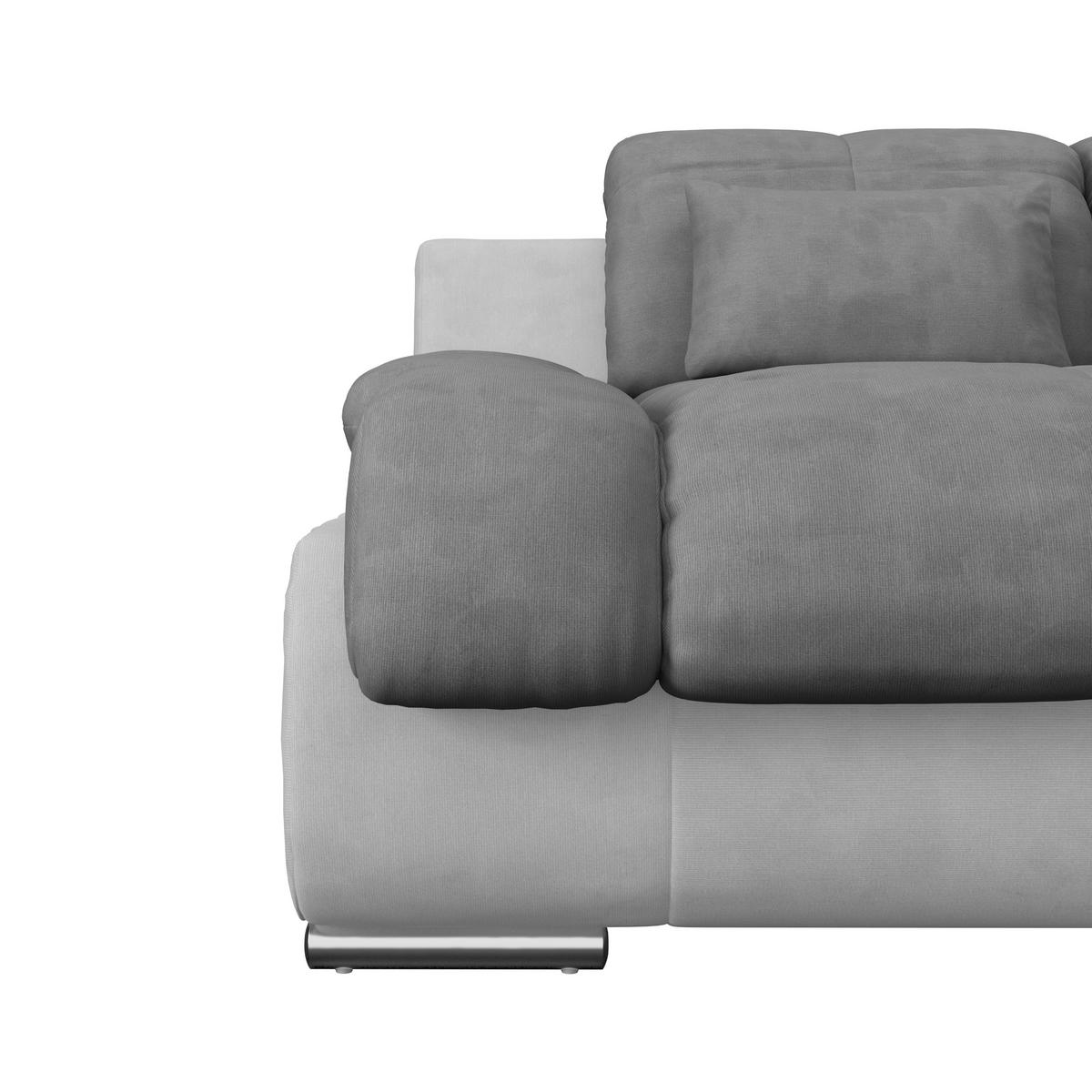 Sedací souprava MULTI tvar U, tmavě šedá/světle šedá - světle šedá/tmavě šedá, Moderní, kov/textil (184/345/228cm) - Luca Bessoni