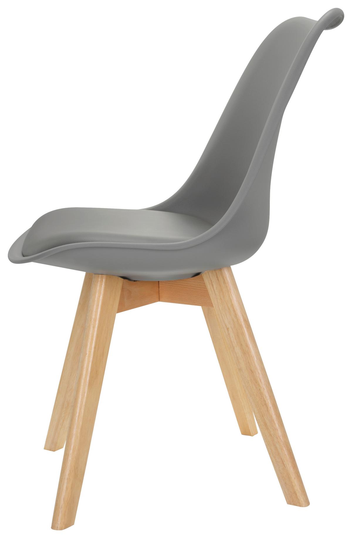 Stuhl-Set 4er Scandi Grau/Buchefarben - Buchefarben/Grau, MODERN, Holz/Kunststoff (48/87/56cm) - MID.YOU