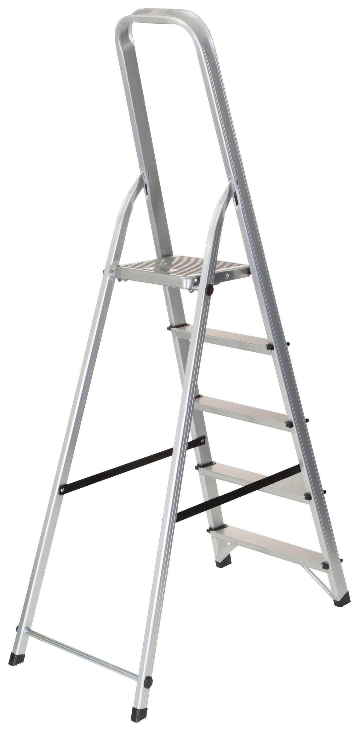 Klapptrittleiter Solid IIi - Alufarben, Basics, Metall (44/170/12cm) - MID.YOU