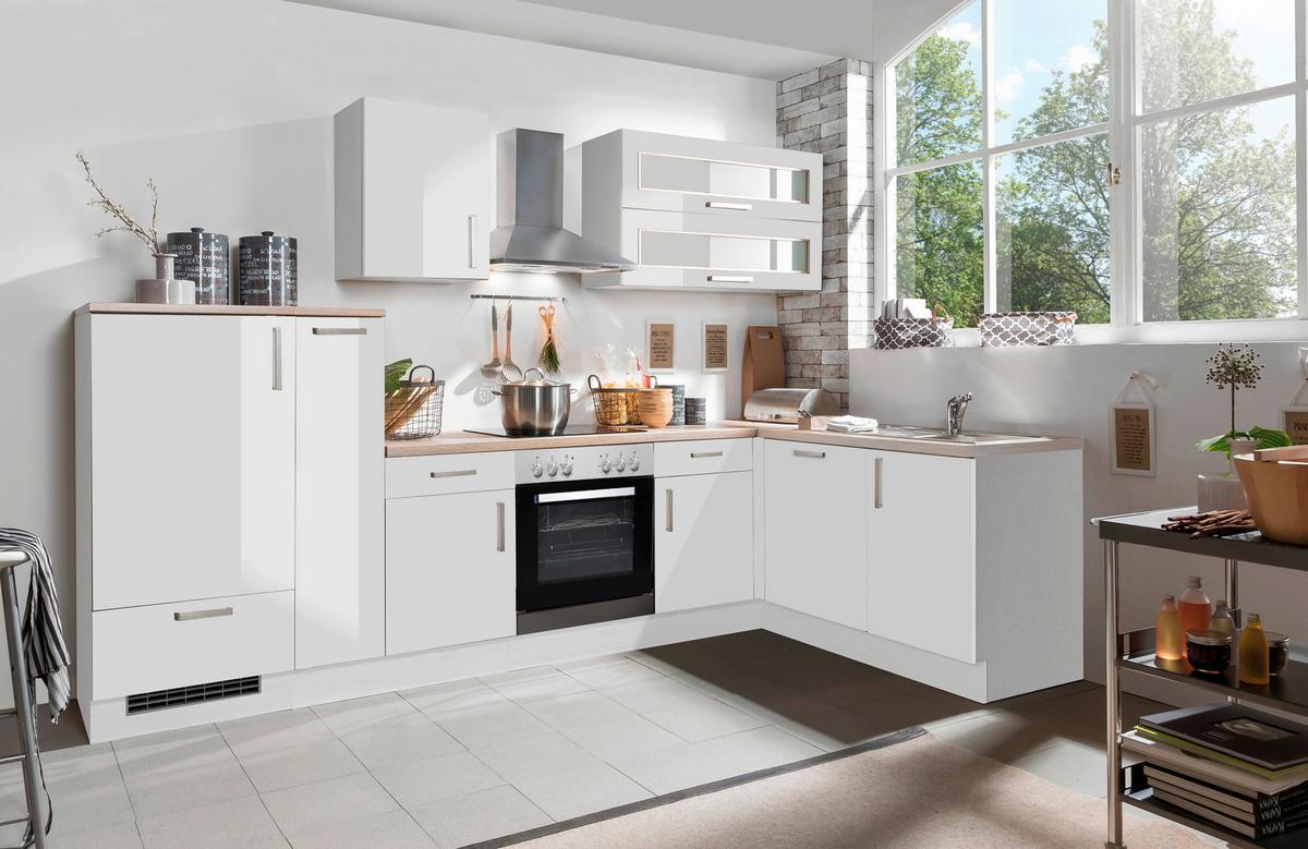 Eckküche White-Premium - Weiß Hochglanz/Weiß, KONVENTIONELL, Holzwerkstoff (310/173cm) - Menke