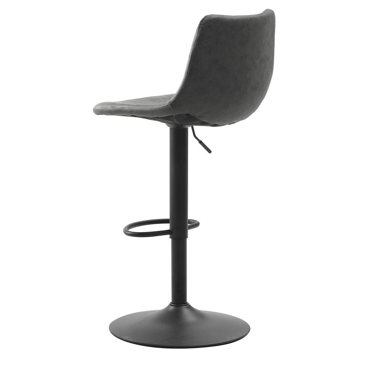 BARHOCKER-SET Glenn Anthrazit B: 45cm - Anthrazit/Schwarz, Basics, Textil/Metall (45/90/52cm) - MID.YOU