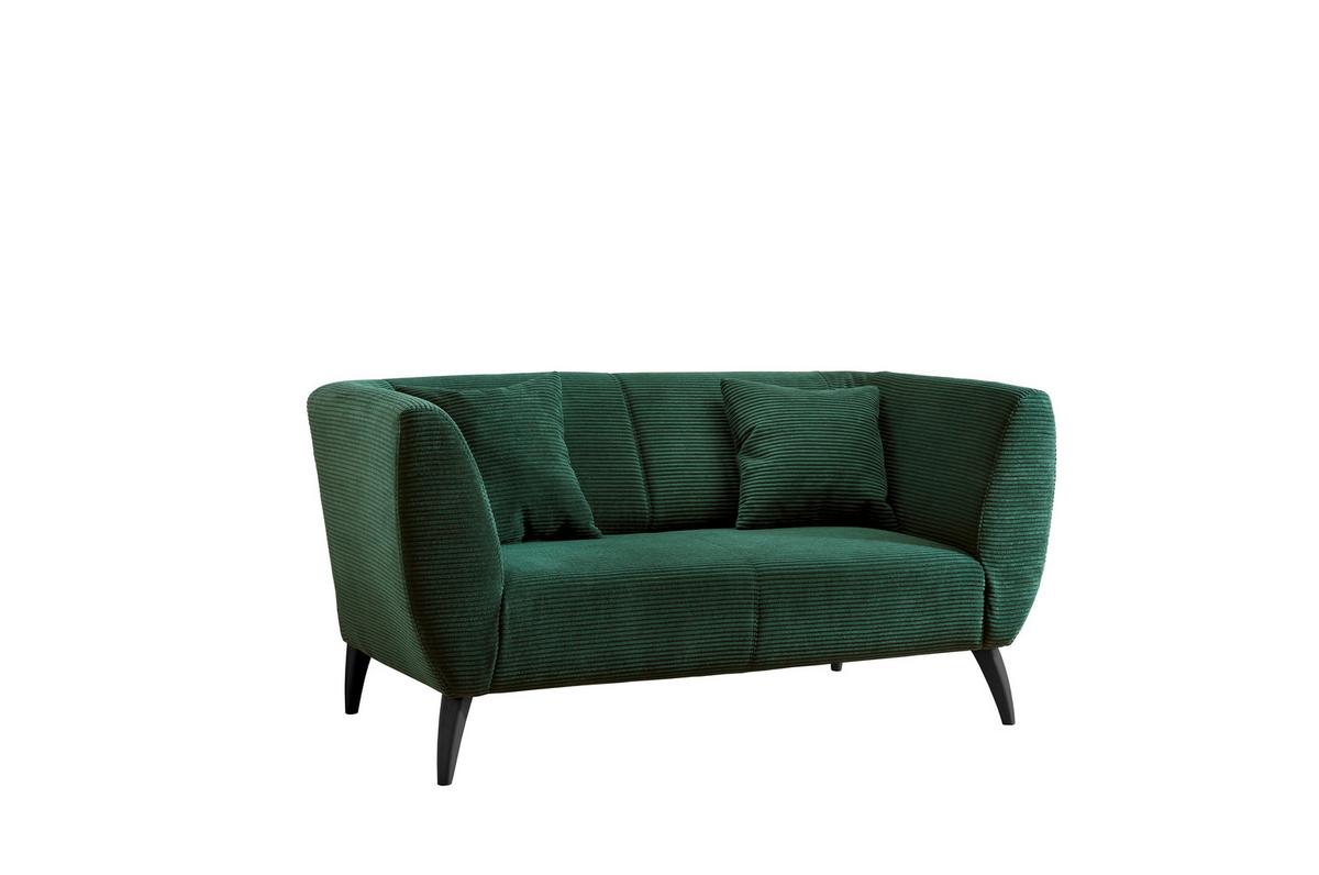 2-sitzer-sofa Colori Grün Rücken Echt - Schwarz/Grün, MODERN, Textil (172/83/88cm) - MID.YOU