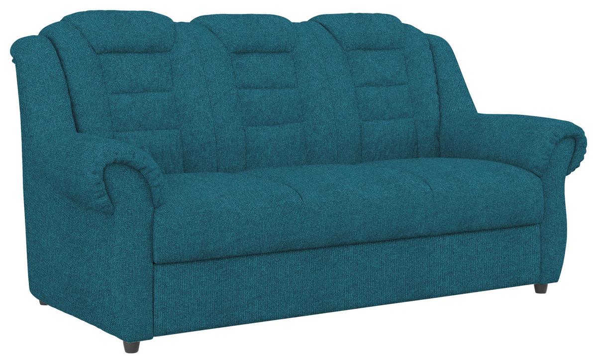 3-sitzer-sofa Boston Blau Chenille - Blau/Schwarz, KONVENTIONELL, Textil (196/102/101cm) - Livetastic